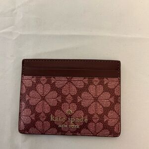 Kate Spade New York Grenache Gold Spade Flower Card Holder NWT